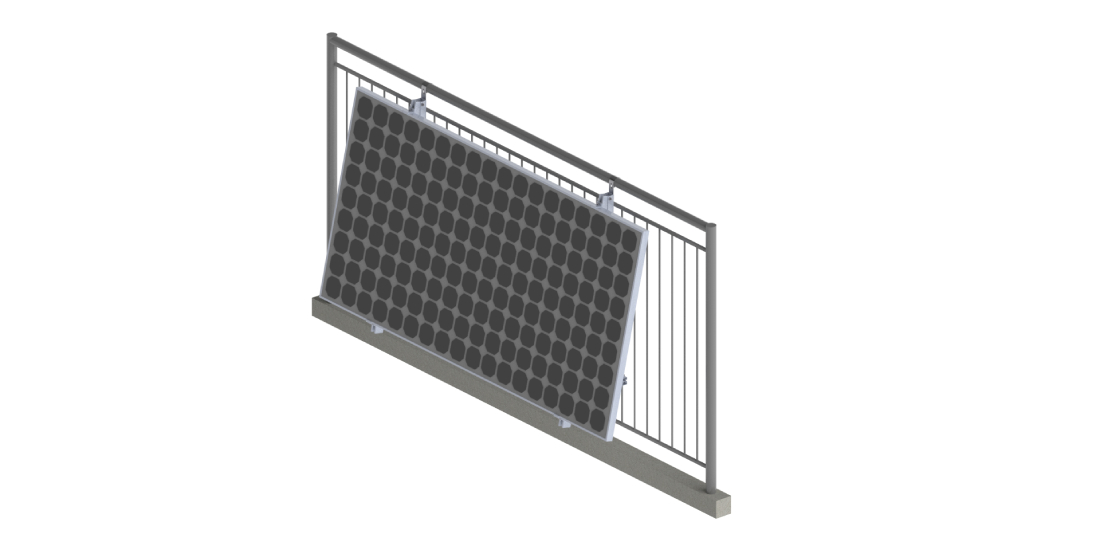 Sistema de montagem solar para varanda