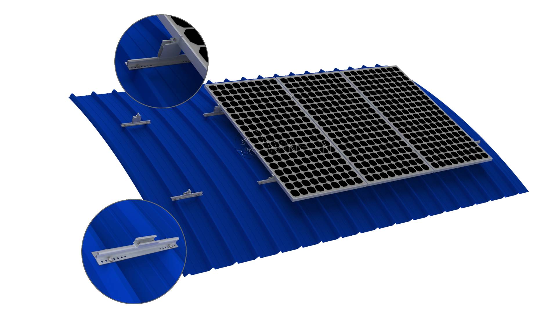 Adjustable Tilt Solar Mounting System For Curved Roof 